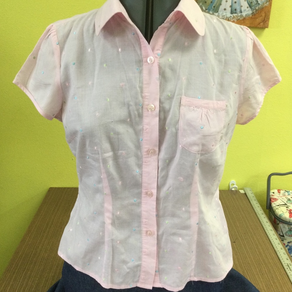 Autograph New York pink embroidery shirt